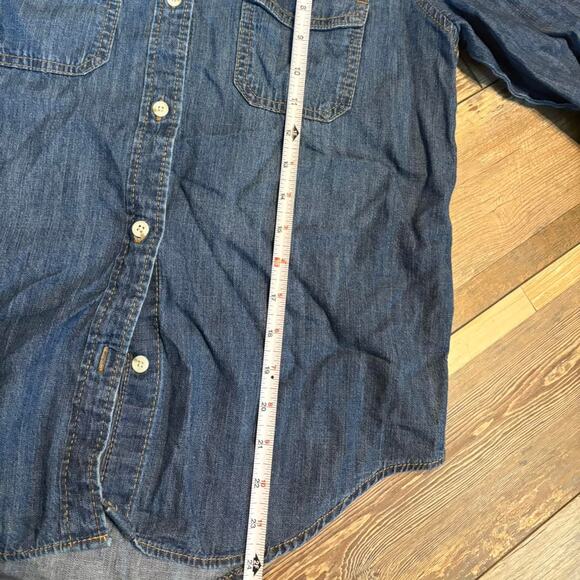 Blue denim button up shirt| Rodeo | Country Western Button down - Picture 5 of 5